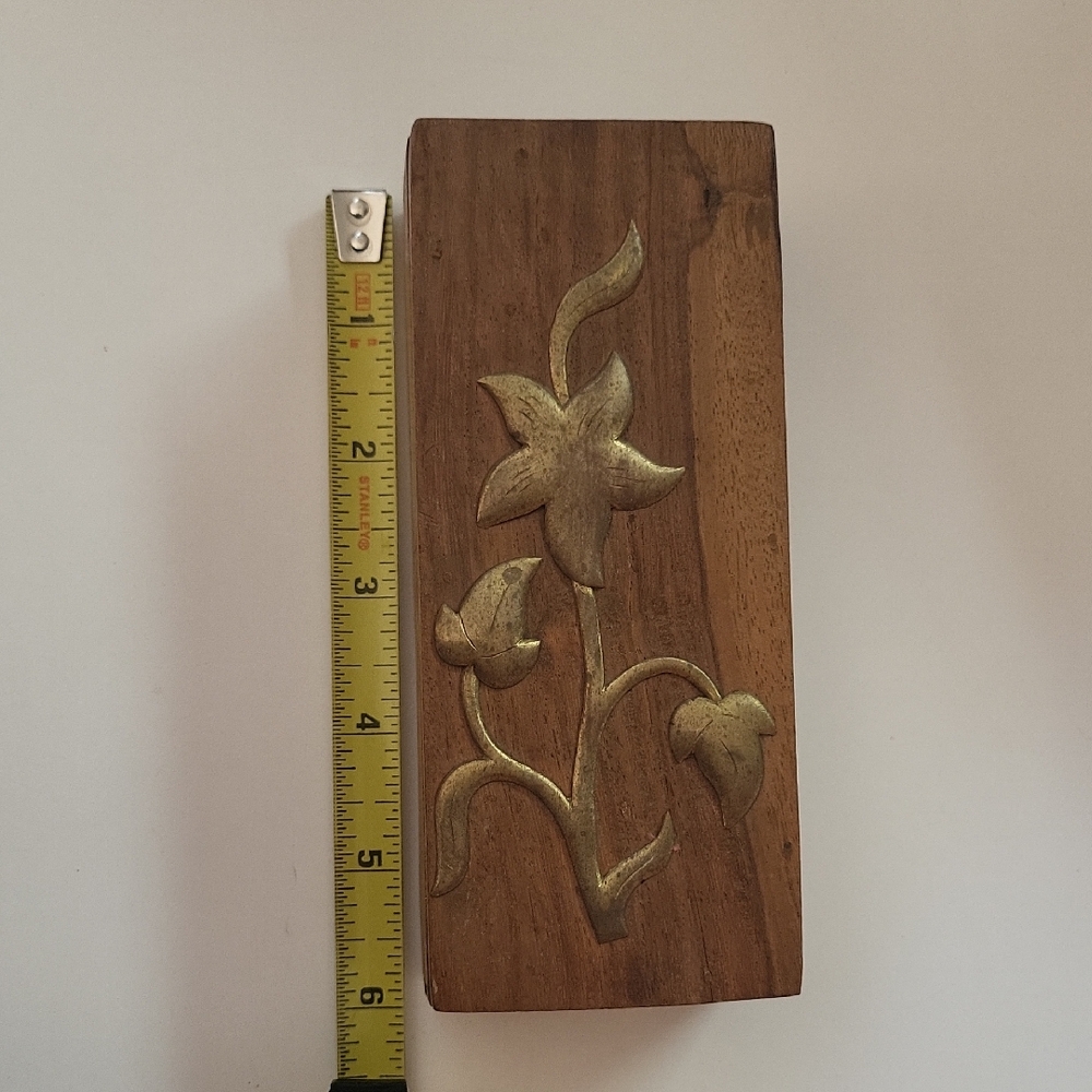 Wooden And Brass Box